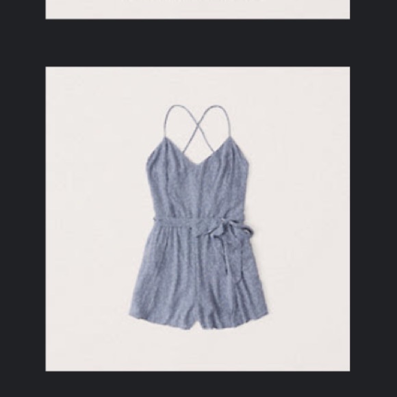 Abercrombie Cross back mini romper blue pattern - Picture 4 of 5